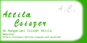 attila csiszer business card