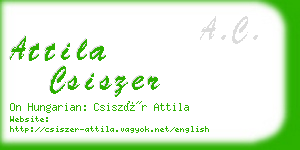 attila csiszer business card